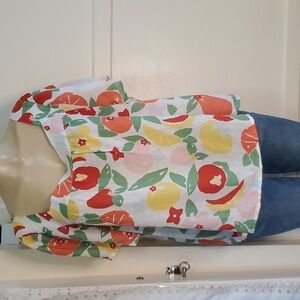 Rails Floral Peasant Blouse in White, Red, Yellow, Green